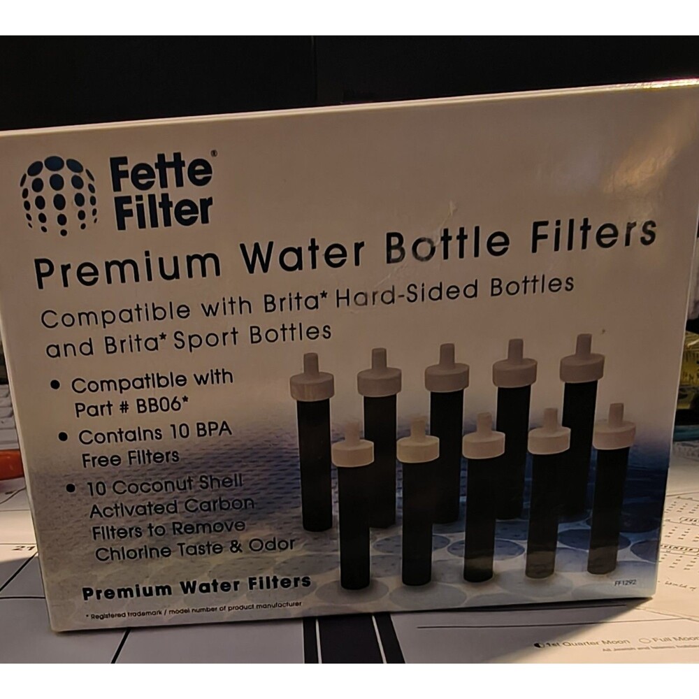 Fette Filter Premium Water Bottle Filters 8‑Pack – NIB – Model BB06